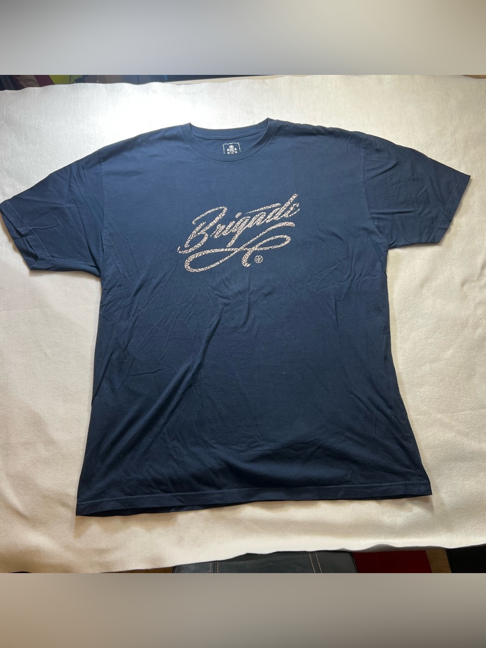 Script Logo Navy Short Sleeve Tee